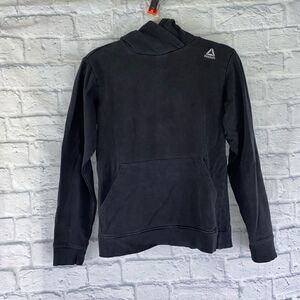 Reebok cotton blend pullover hoodie black boys size large